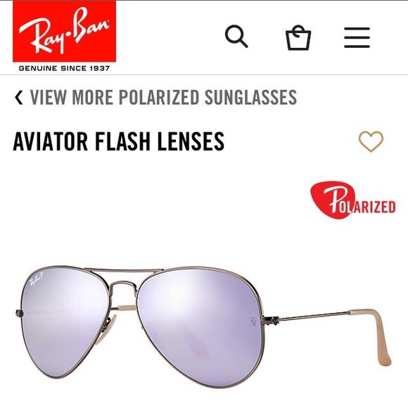 Ray-Ban Accessories - Lavender Ray-Ban Aviator Flash Lenses sunglasses